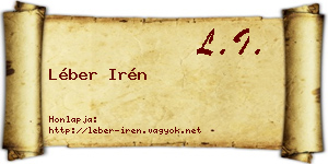 Léber Irén névjegykártya